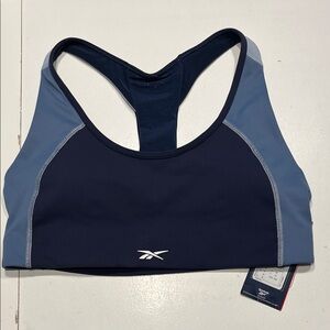 NWT Reebok Two-Tone Navy and Light Blue Racerback Sports Bra